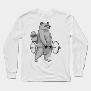 Racoon Bodybuilding Dumbbell Long Sleeve T-Shirt